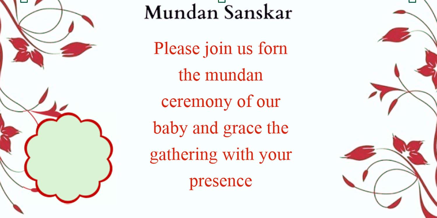 Mundan Ceremony Invitation Quotes, Card Design and Wordings 