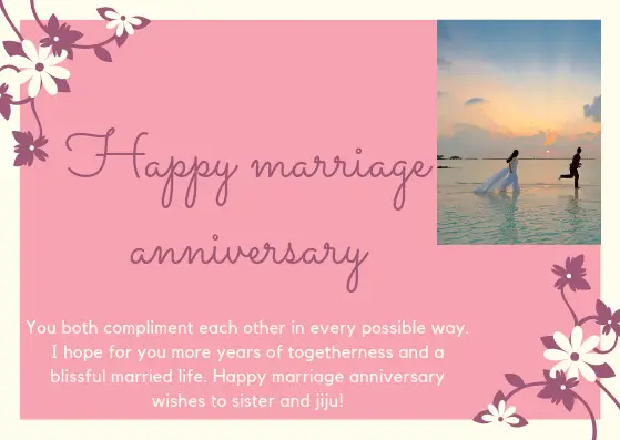 Anniversary wishes for sister
