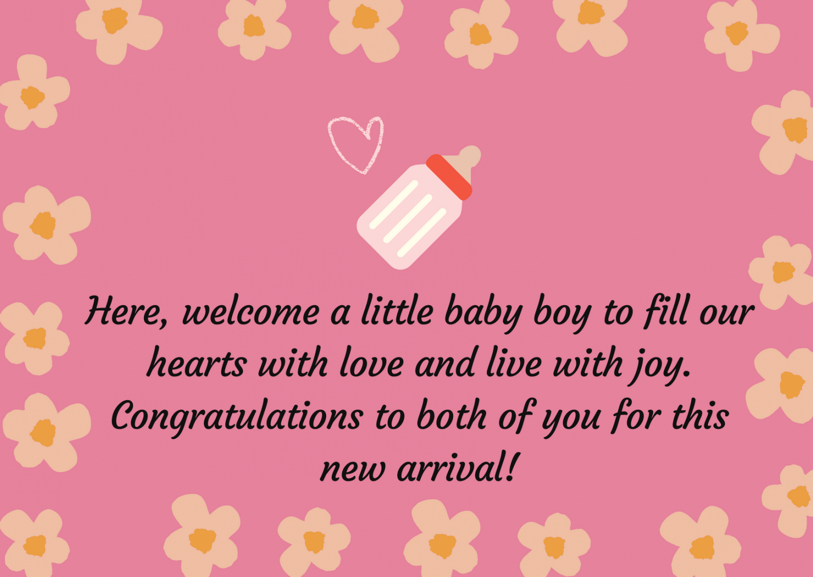 New baby boy wishes to parents