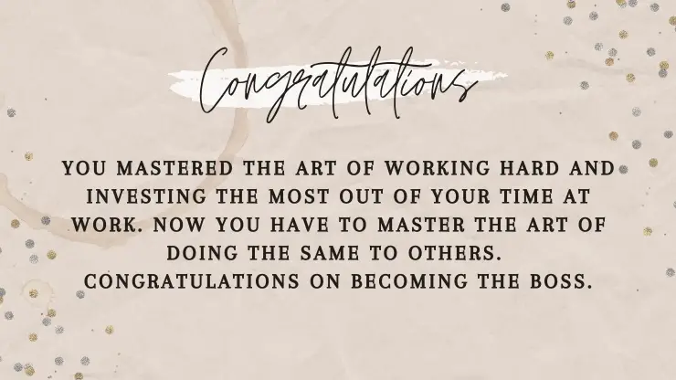 congratulatory message on promotion in job