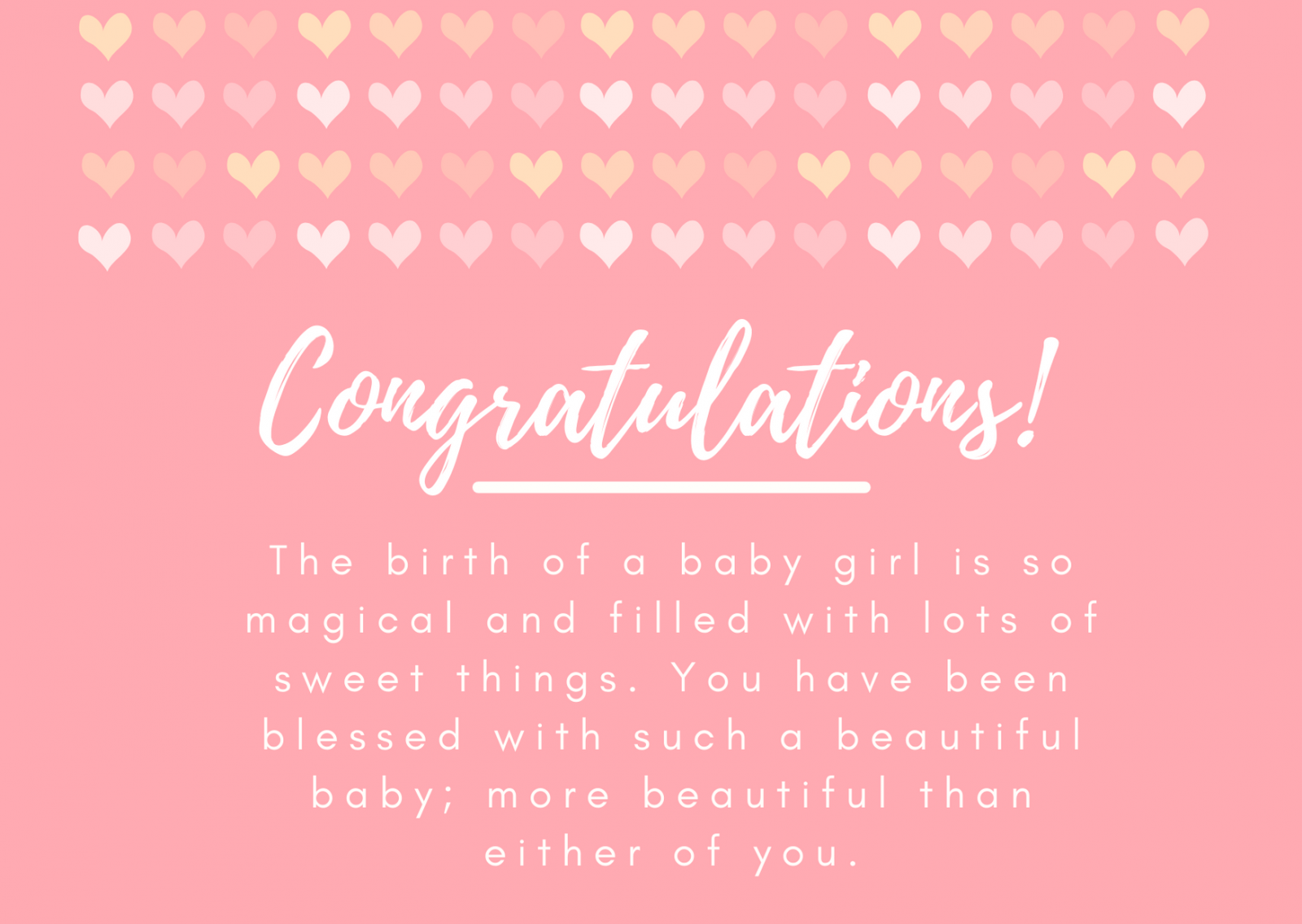 congratulations messages for new born baby girl