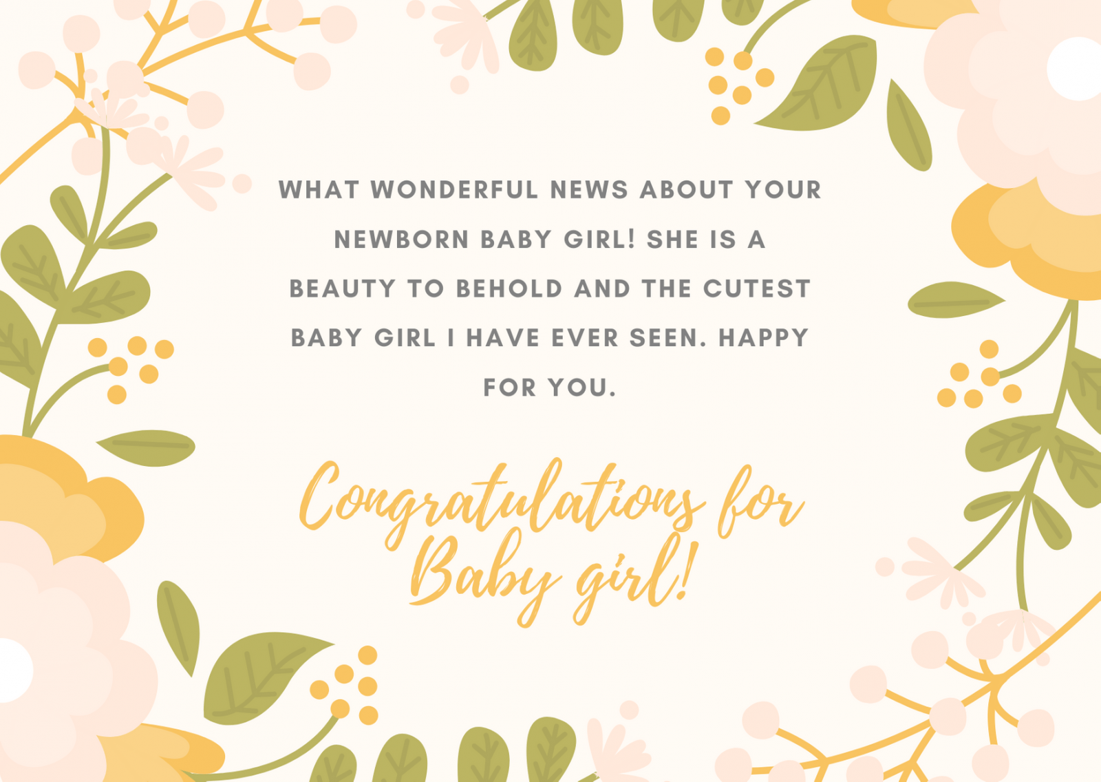 congratulations wishes for baby girl