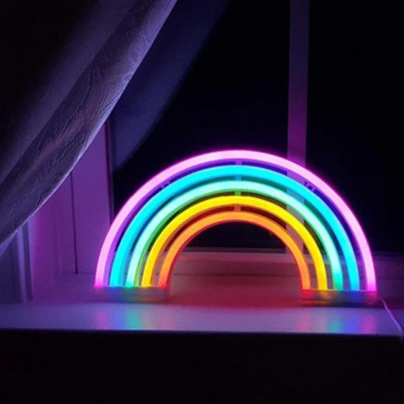 Neon sign light in Rainbow design